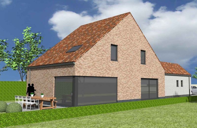 Nieuw te bouwen alleenstaande woning met vrije keuze van architectuur te Maldegem. foto 2