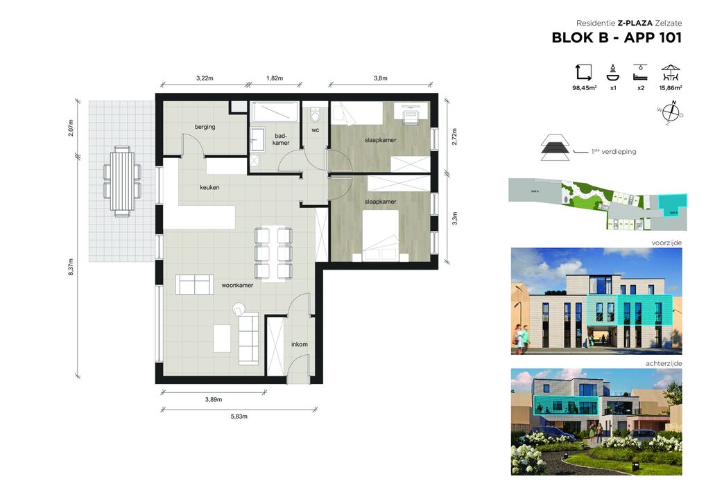 4 knappe nieuwbouwappartementen en 1 penthouse in gloednieuwe Residentie Z-Plaza II foto 9