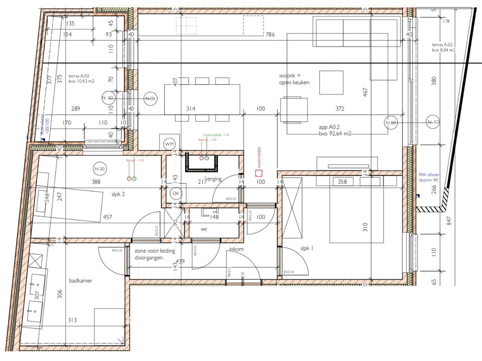 Gelijkvloers appartement (0.2)  van 92,64m² met 2 slaapkamers en twee terrassen foto 9