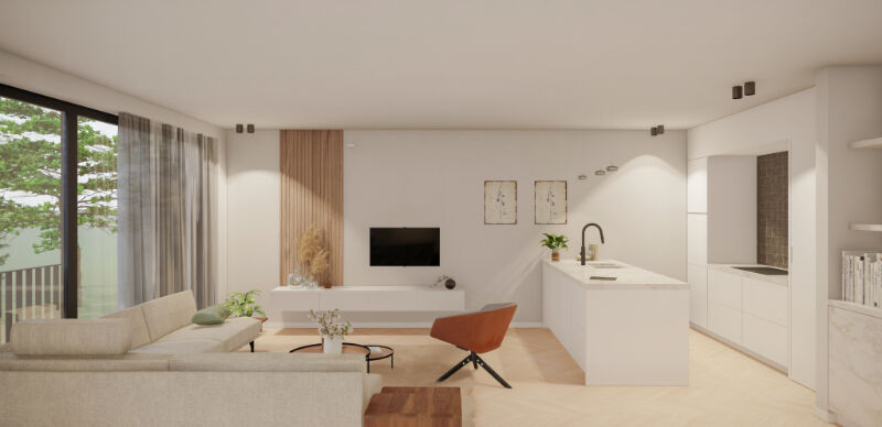 Residentie Lisette is een hedendaags en modern nieuwbouwproject bestaande uit 5 comfortabele, lichtrijke appartementen en een kantoor of winkelruimte (casco) op het gelijkvloers. foto 5
