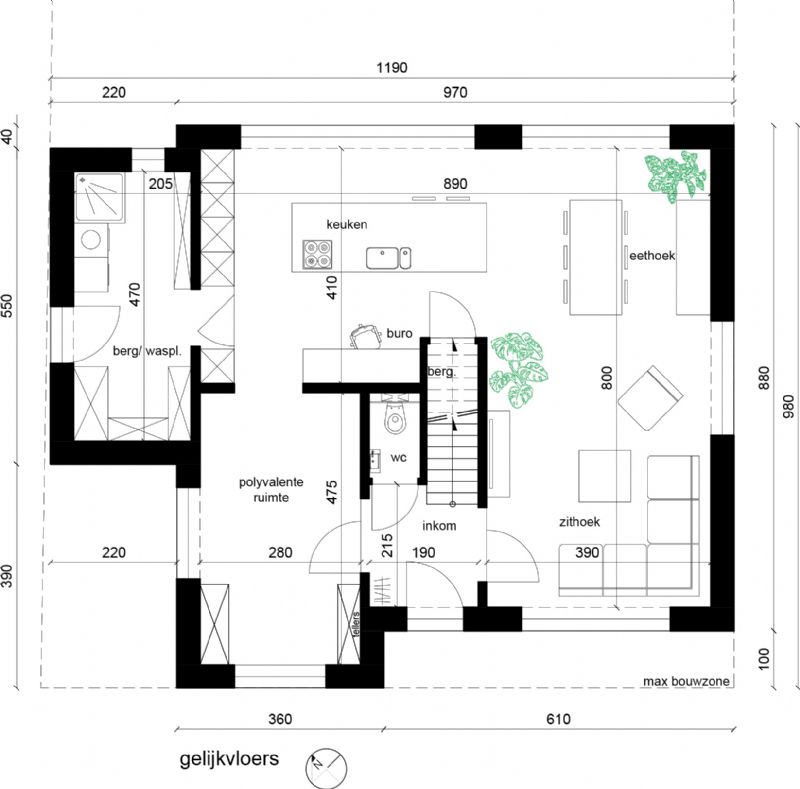 Nieuw te bouwen alleenstaande woning met vrije keuze van architectuur te Zulte. foto 3