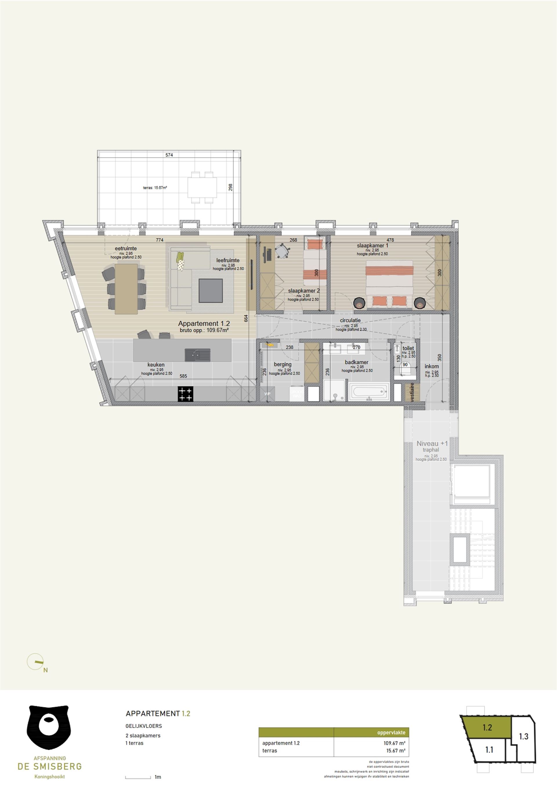 Appartement met 2 slaapkamers en terras foto 3