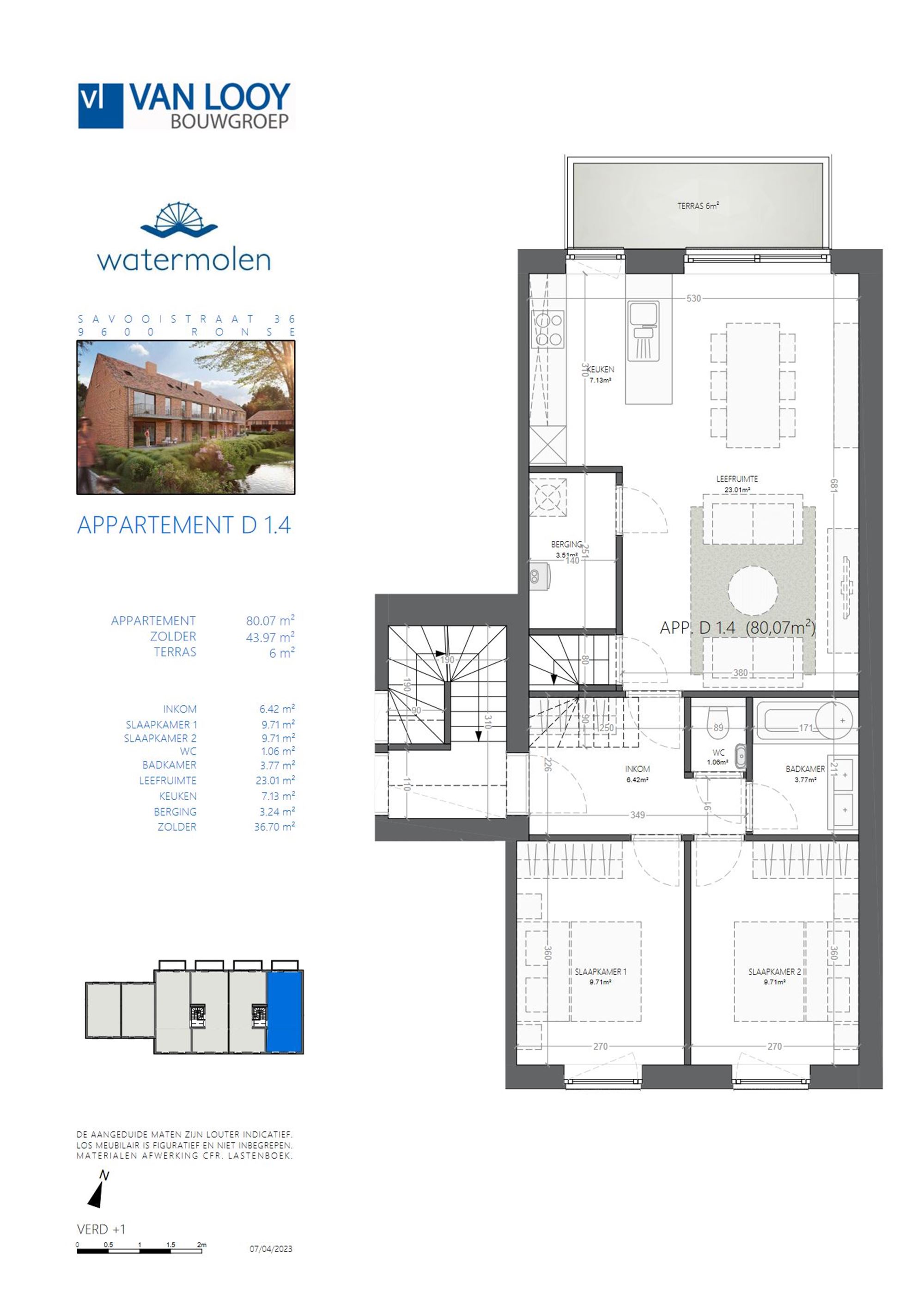 Appartement 2 Ka met terras en parking | Info: 0475703619 foto 4