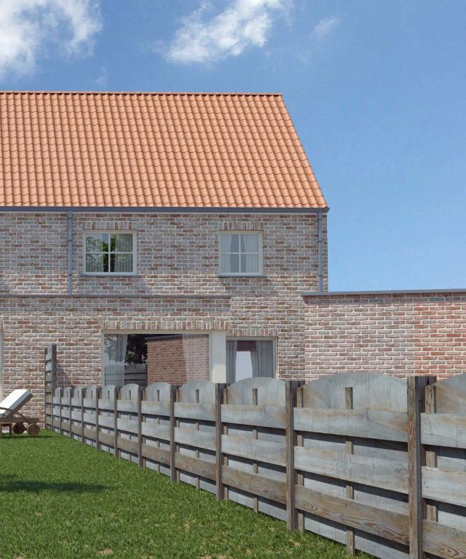 Nieuw te bouwen halfopen woning met vrije keuze van architectuur te Roeselare. foto 2