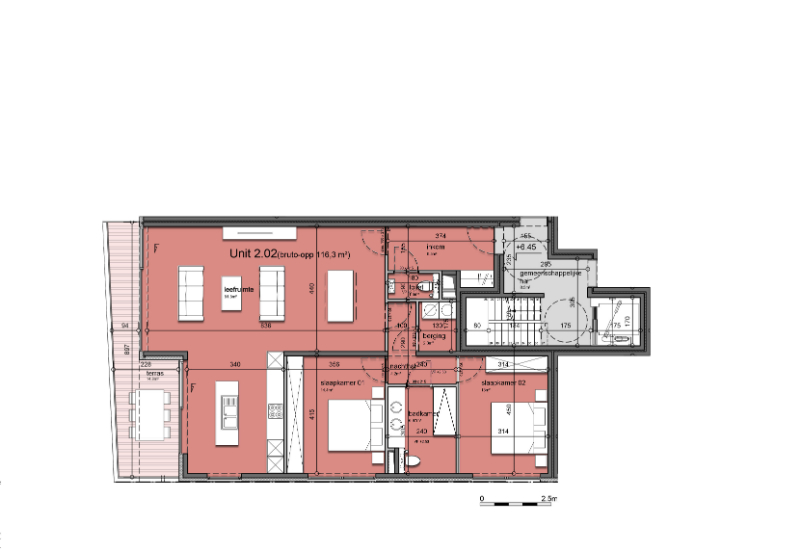 KORTEMARK: Appartement 2.02 met 2 slaapkamers en ruim zitterras gelegen op de tweede verdieping van Nieuwbouwresidentie Mila en Nora foto 10