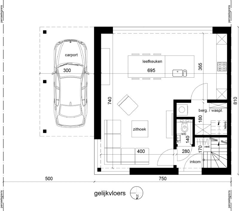 Nieuw te bouwen halfopen woning met vrije keuze van architectuur te Lauwe. foto 3