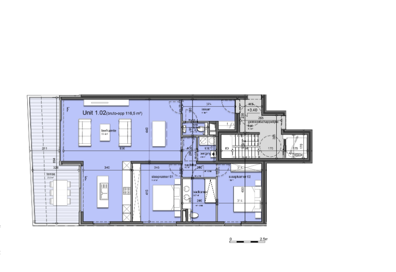 KORTEMARK: Appartement 1.02 met 3 slaapkamers en 1 ruim terras gelegen op de eerste verdieping van Nieuwbouwresidentie Mila en Nora foto 10