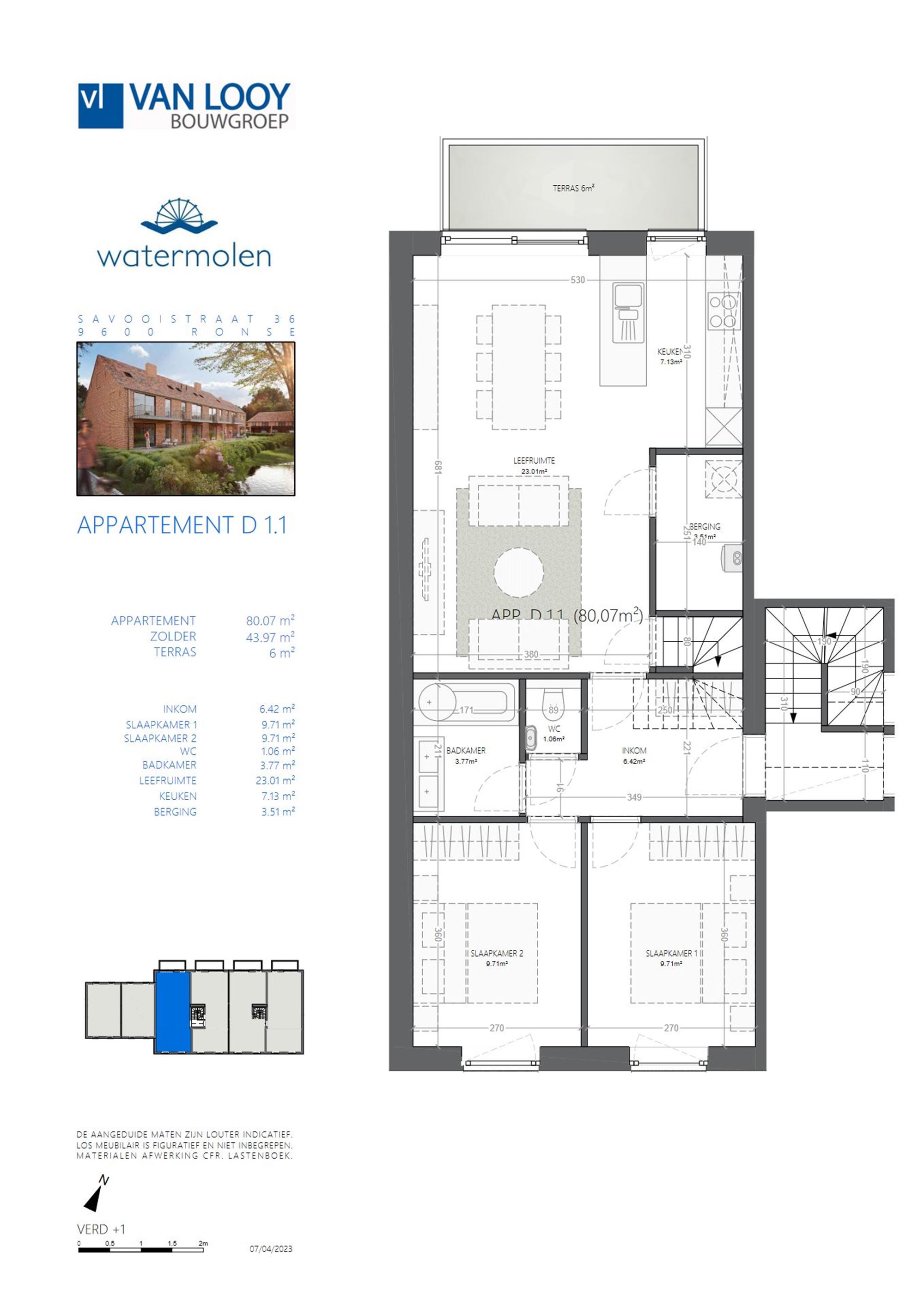 Appartement 2 Ka met terras en parking | Info: 0475703619 foto 4