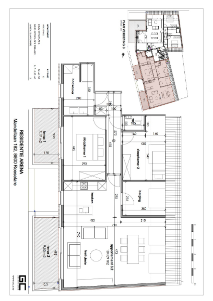 Roeselare Residentie Arena-Penthouse - Dichtbij scholen en winkels - Twee terrassen- Twee slaapkamers - zolder- Derde verdiep foto 2