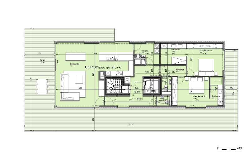 KORTEMARK: Penthouse 3.01 met 2 comfortabele slaapkamers, 2 ensuite-badkamers en 111,60m² uitgestrekt zitterras gelegen op de derde verdieping van Nieuwbouwresidentie Mila en Nora foto 8