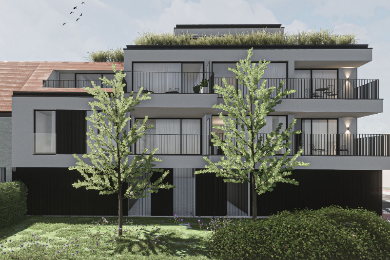 KORTEMARK: Nieuwbouwproject met 11 lichtrijke appartementen met 2 of 3 slaapkamers, terras en dubbele of enkele garagebox, genaamd “Residentie Mila en Nora” foto 1