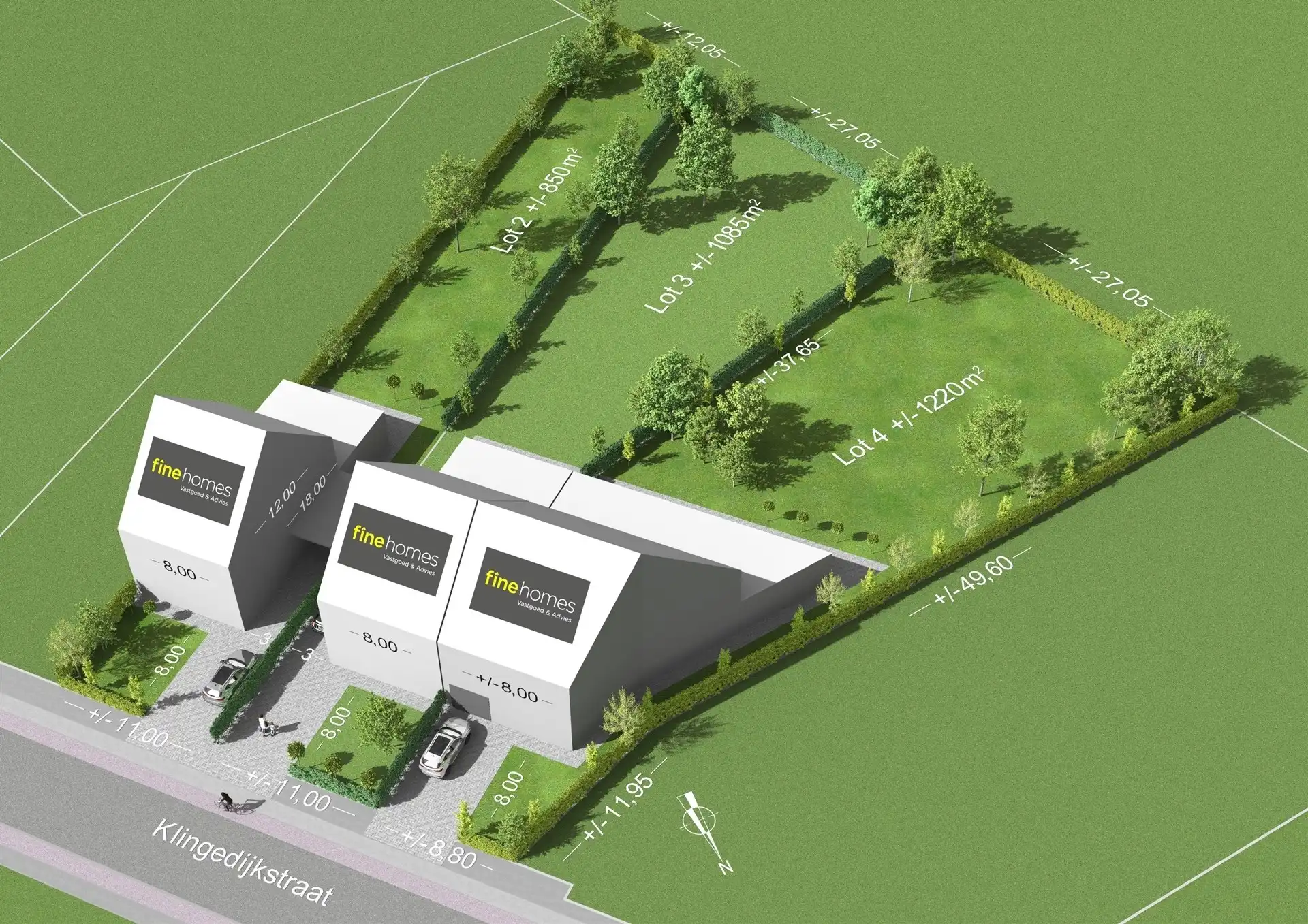 Uitstekend gelegen perceel bouwgrond voor een halfopen bebouwing (972m² + 250m²) foto 4