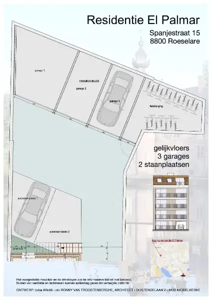 Nabij centrum Roeselare : recent  2 slaapkamers en twee terrassen in de Residentie El Palmar. Totale oppervlakte 138,43 m². foto 17