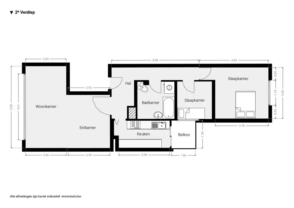 Instapklaar 2 slpk appartement nabij Te Boelaarpark foto 14