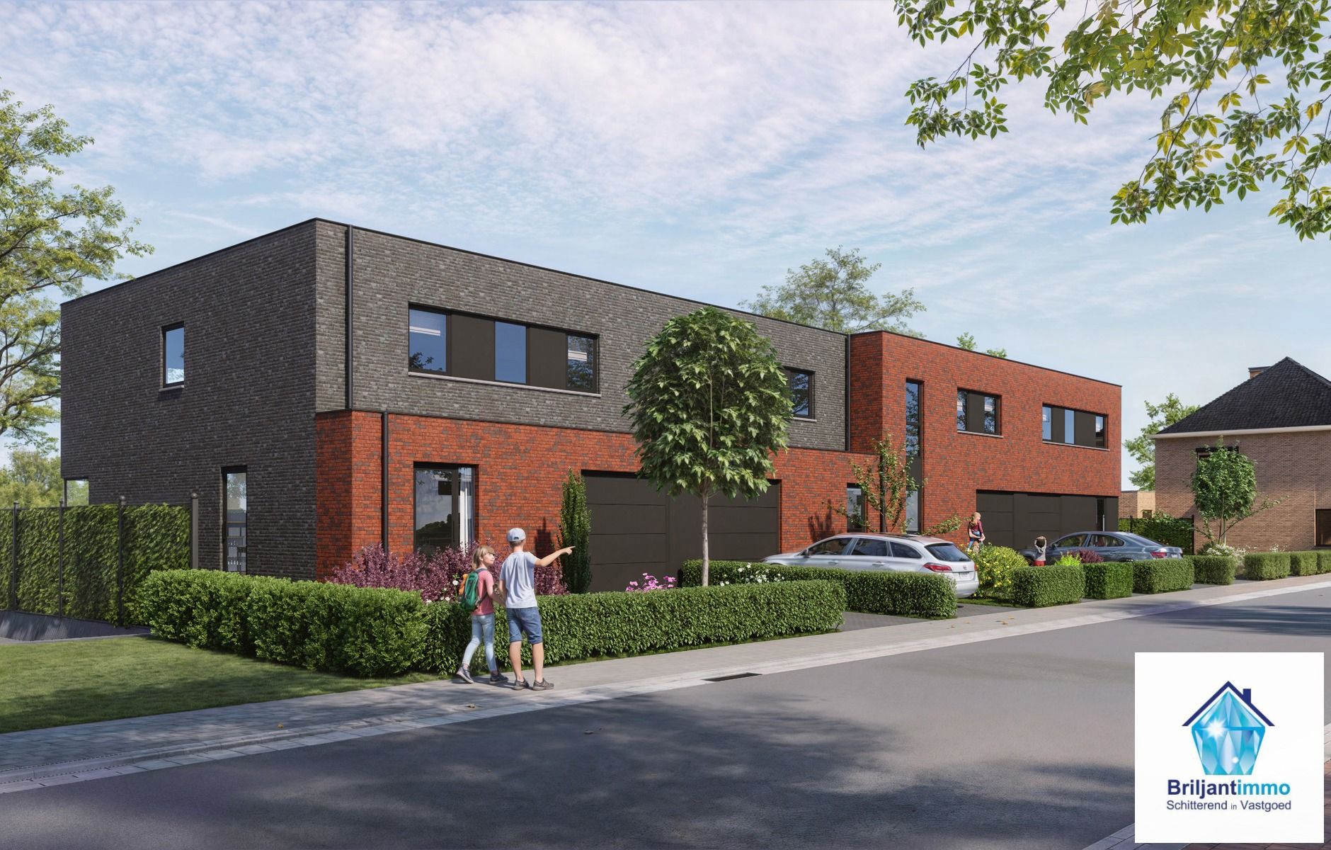 NIEUW te bouwen HOB in zwart-rode gevelsteen+inpandige garage foto {{pictureIndex}}