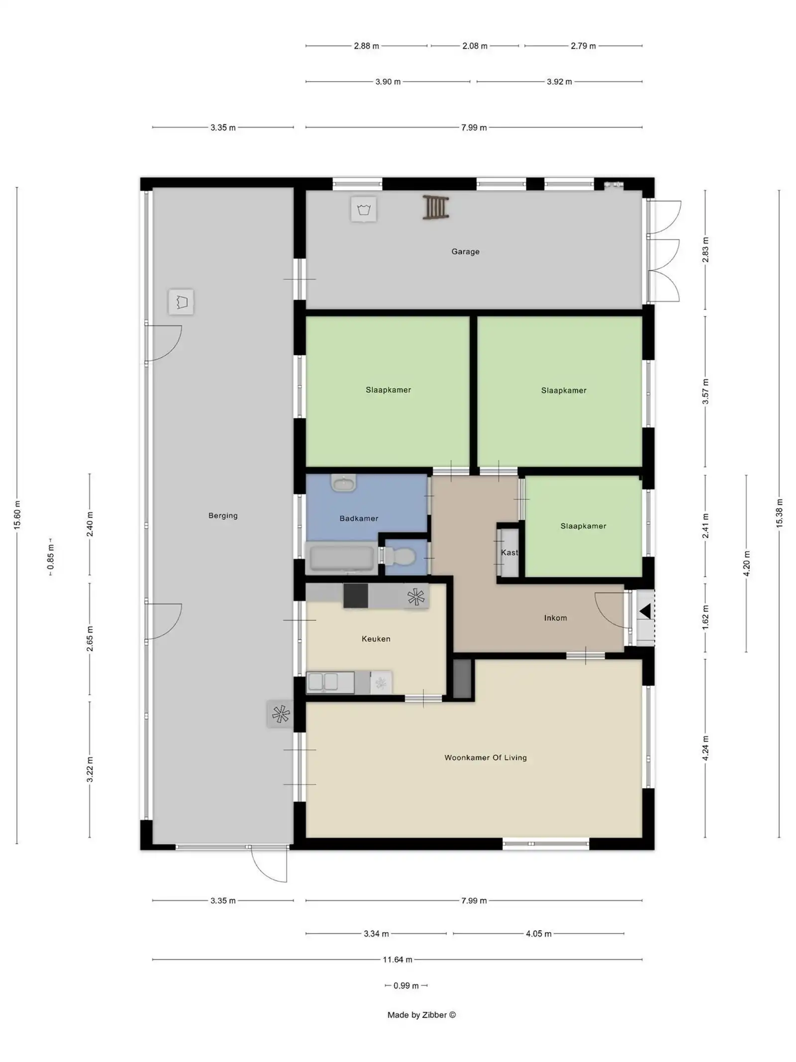 Alleenstaande woning met 3 slaapkamers garage en tuin  foto 4