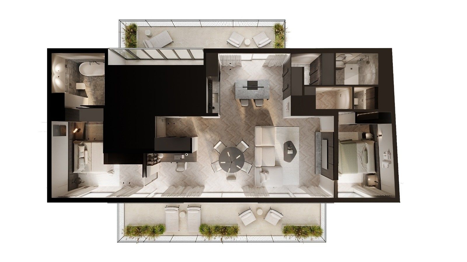NIEUWBOUW PENTHOUSE (134m² + 50m²) MET PRACHTIG ZICHT EN RUIME TERRASSEN foto 4