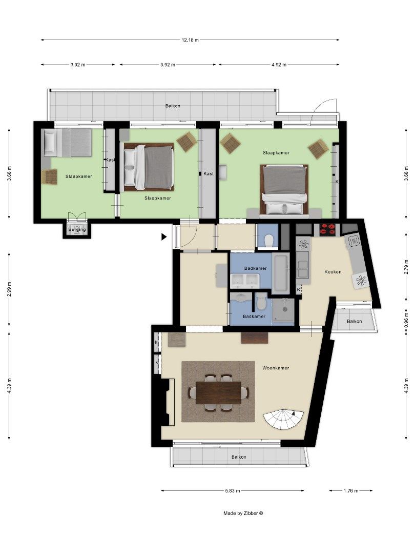 RIANT APPARTEMENT MET ZICHT OP ZEE EN TERRASSEN  foto 3