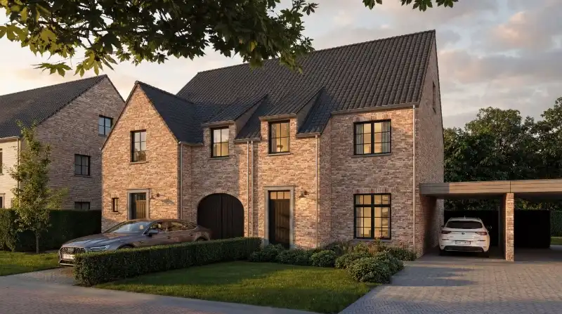 Evergem, Boordekens - rustiek nieuwbouwwoning met inpandige garage. foto {{pictureIndex}}