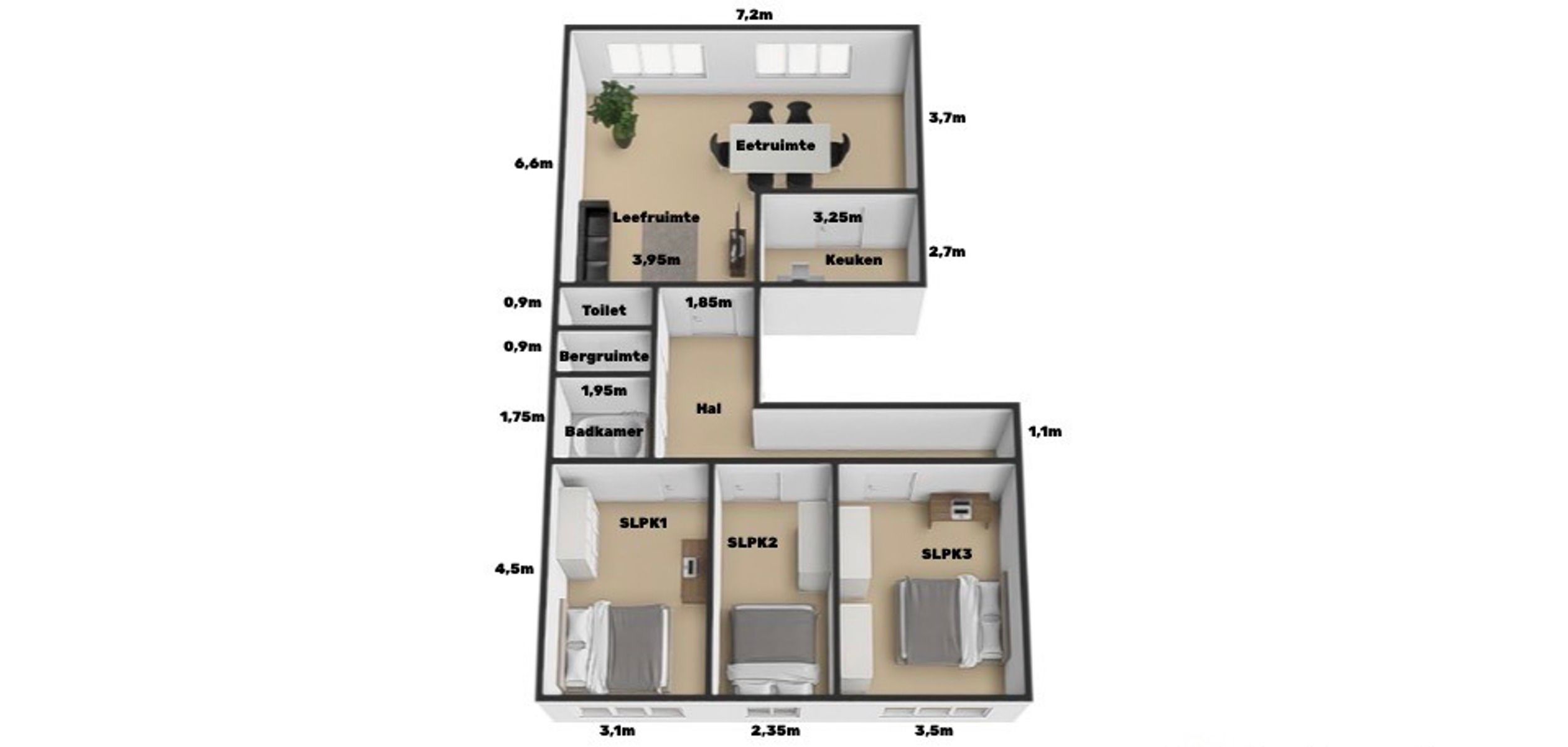 Centraal gelegen én Ruim app met 3 SLPK, terras én garage! foto 14