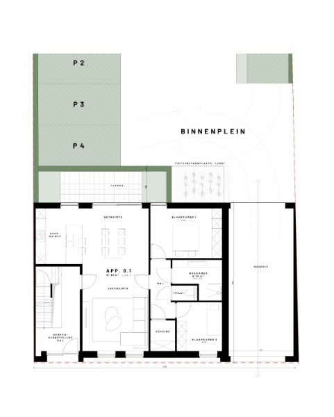 Kortemark-centrum. PROJECTREALISATIE van 3 ruime appartementen met terras en 5 autostaanplaatsen. 80-122m2. Volledig onderkelderd. Uw vastgoedinvestering op topligging? foto 3