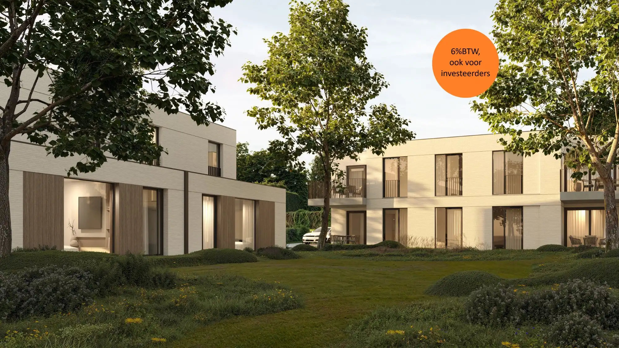 Moderne nieuwbouwwoningen in een rustig en groen kader nabij het centrum foto {{pictureIndex}}