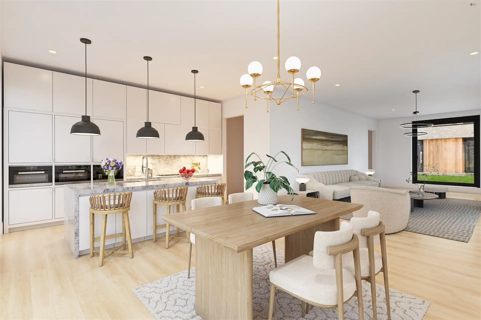 Ruime rijwoning met uitweg langs achter foto 21