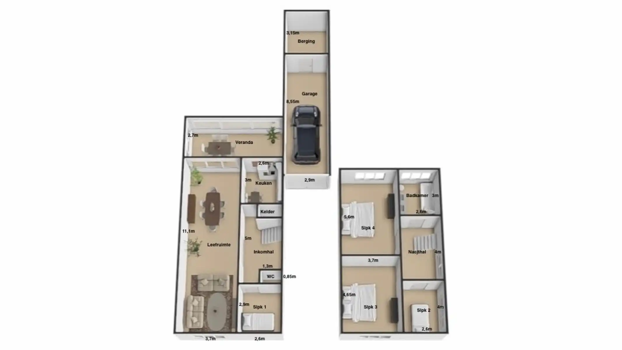 Ruime gezinswoning (HOB) met 4 SLPK, Tuin én Garage! foto 29