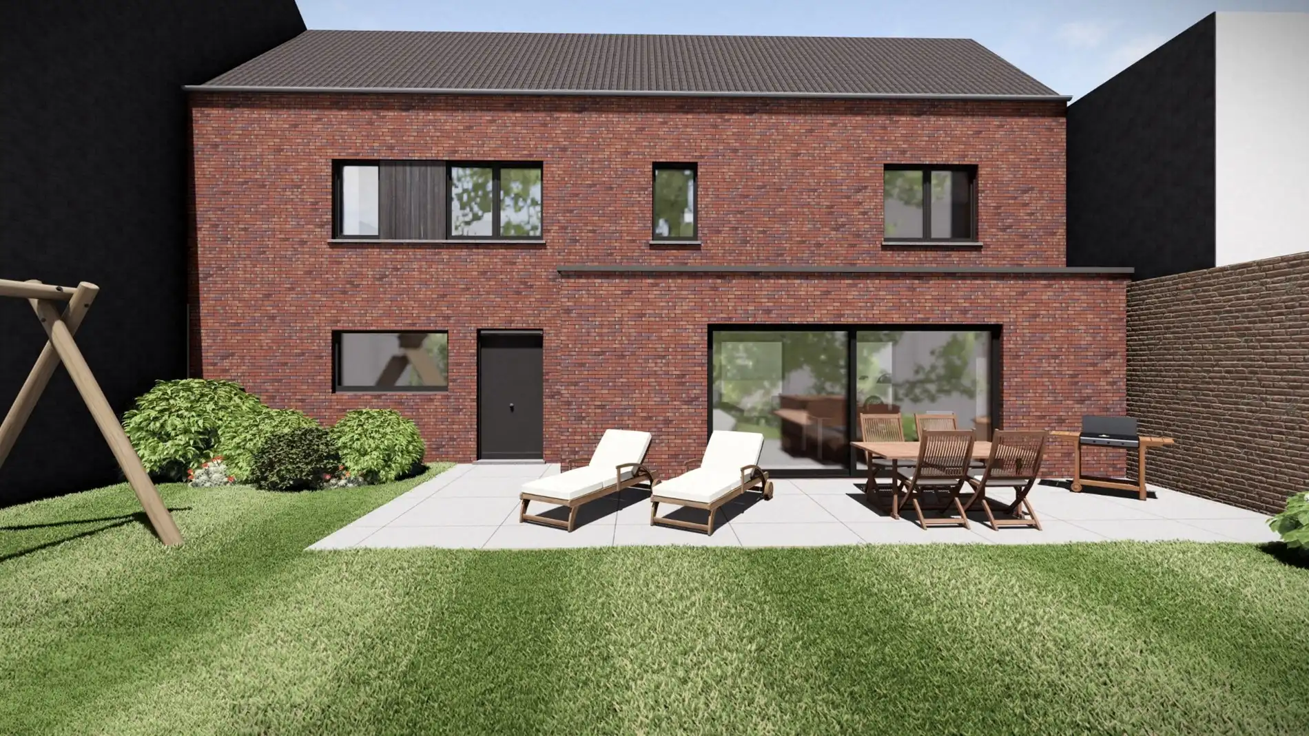 Nieuwbouwwoning met grote garage en tuin - 4 slpks ! foto 3
