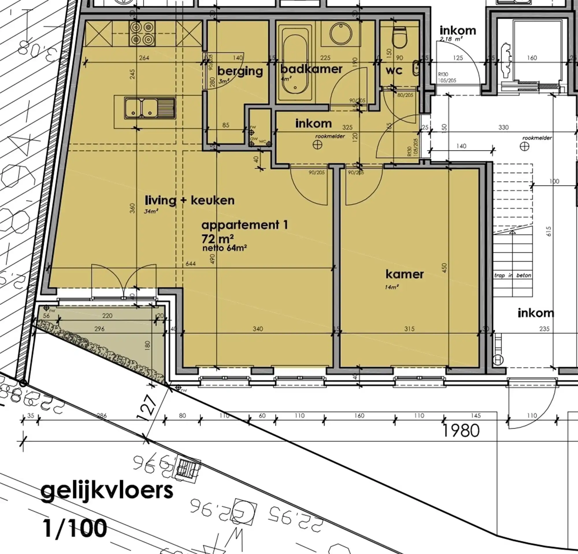 Nieuwbouw appartement met 1 slaapkamer en garage te huur in Vinkt (Deinze)! foto 15