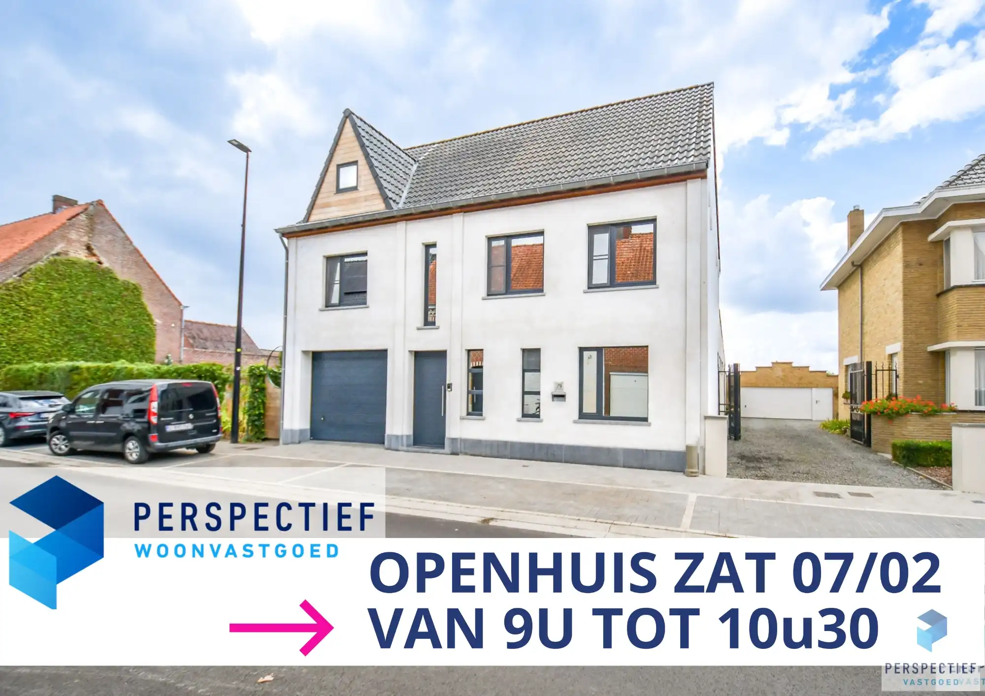 BEZOEKMOMENT ZATERDAG 07/02 VAN 9U TOT 10U30 | Ruime, instapklare woning met 4 slaapkamers, garage en magazijn op 970 m² foto {{pictureIndex}}