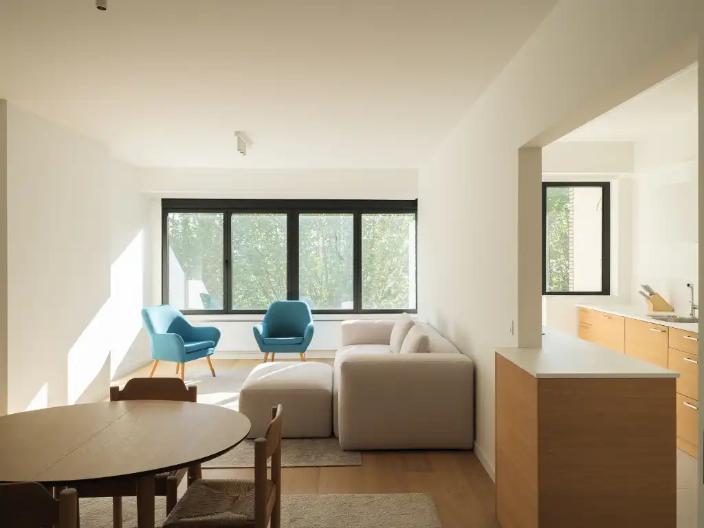 Smaakvol gerenoveerd 2-slaapkamer appartement met twee terrassen. foto {{pictureIndex}}