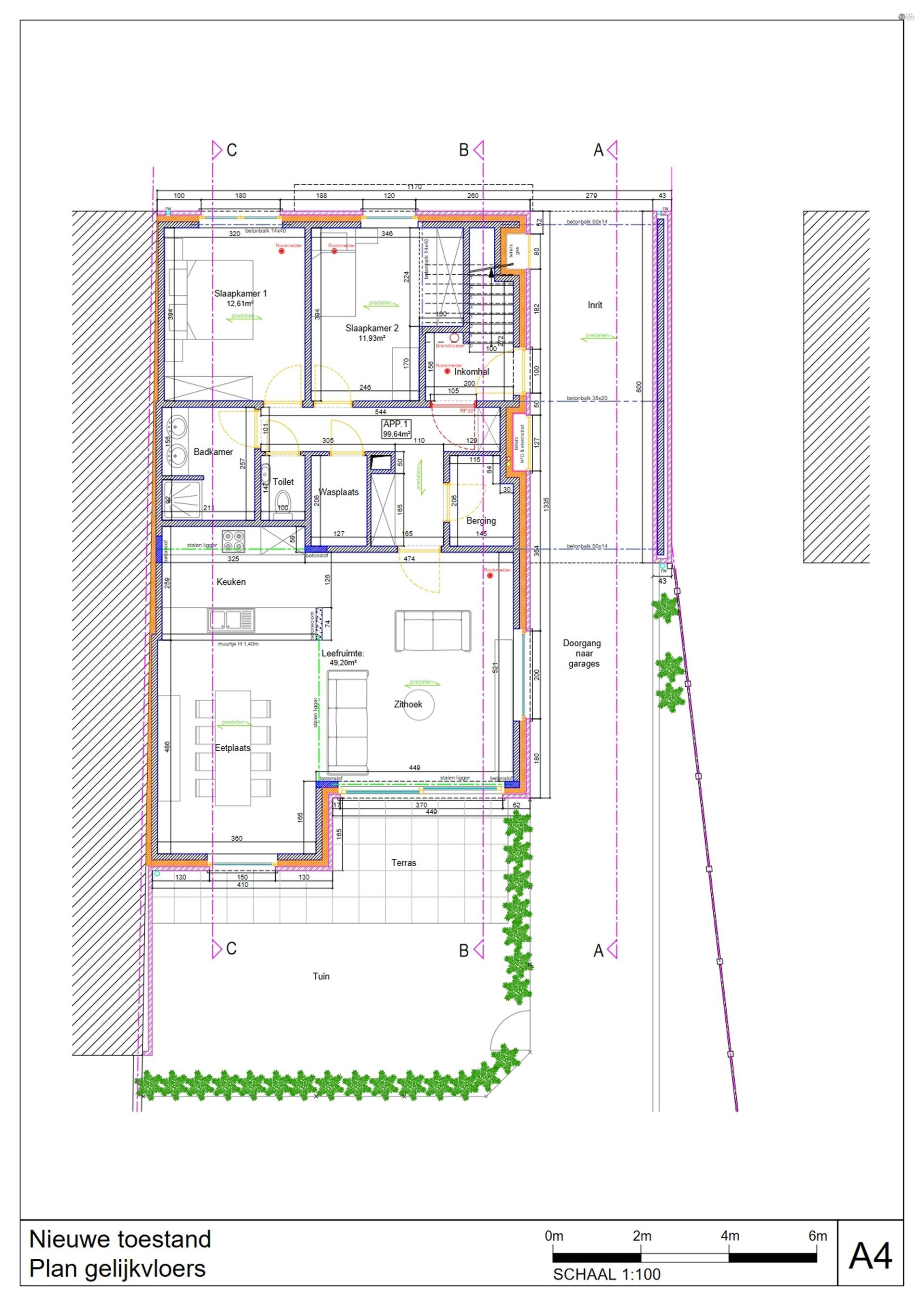 Nieuwbouw appartementsblok van 3 appartementen en 4 garageboxen foto 3