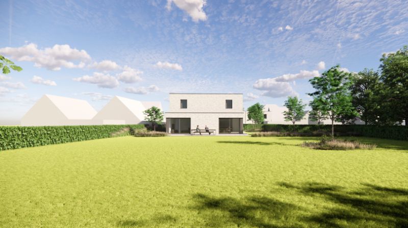 Hooglede. RIANTE NIEUWBOUWVILLA  met 3 slaapkamers en grote garage op tweede linie in oase van groen van 1386m2 via private inrit. Bouwen aan 6% btw is mogelijk ! foto 4