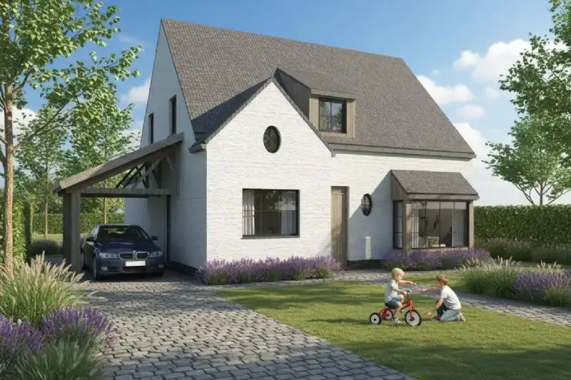 Nieuw te bouwen alleenstaande woning te Ruien. foto {{pictureIndex}}