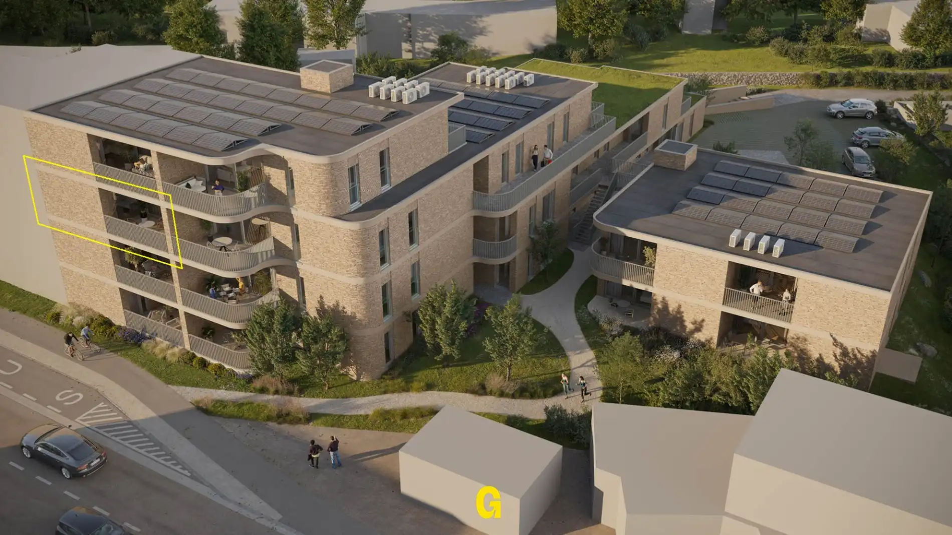 Nieuwbouwappartement op de 2de verdieping met 3 slaapkamers en terras, in res. de Boomgaard vlakbij het centrum van Hoeselt foto {{pictureIndex}}