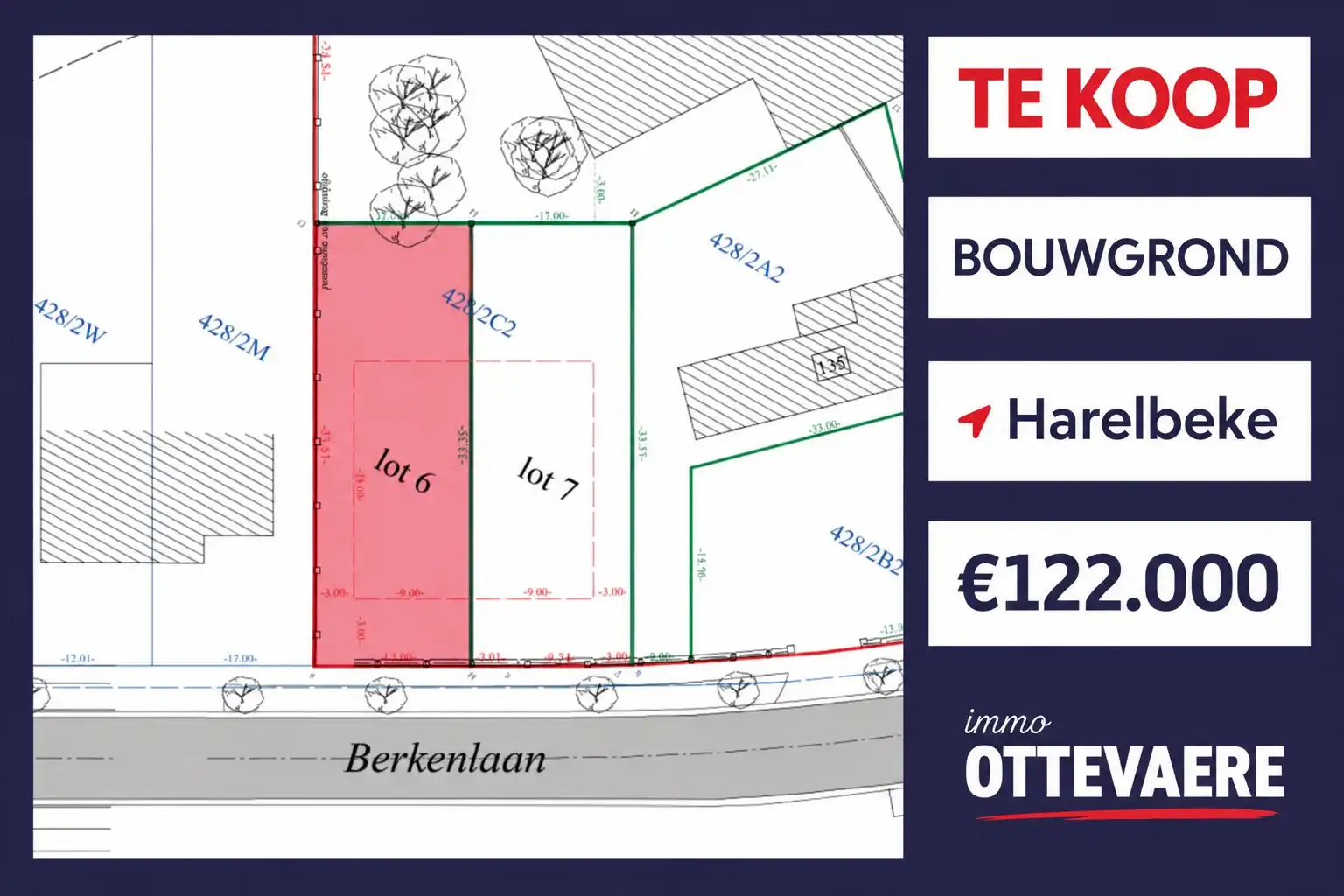 Grond te koop Berkenlaan 144/LOT 6 - 8530 Harelbeke