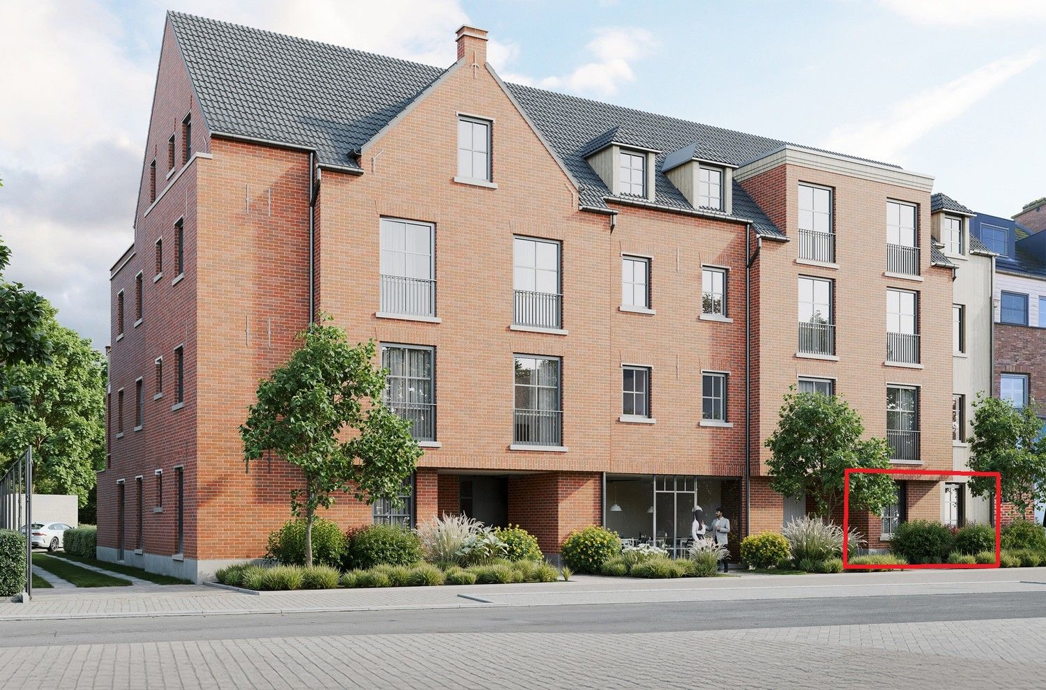 Ruim gelijkvloers appartement met 2 slpks en tuin foto {{pictureIndex}}