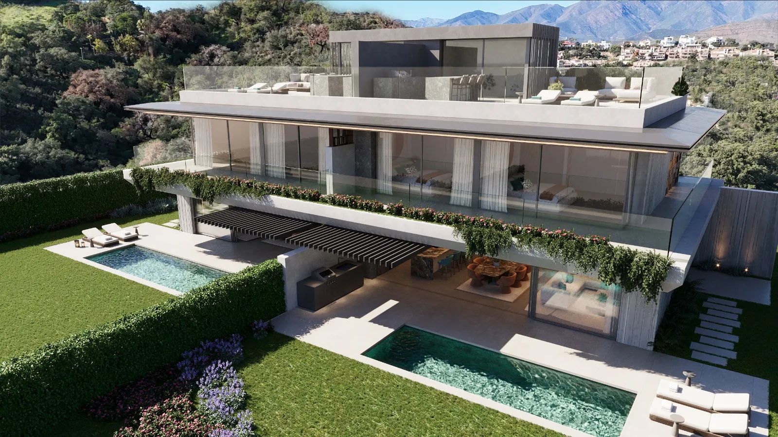 Exclusieve halfvrijstaande villa’s aan luxe golfbaan – ruimte en panoramisch uitzicht foto {{pictureIndex}}