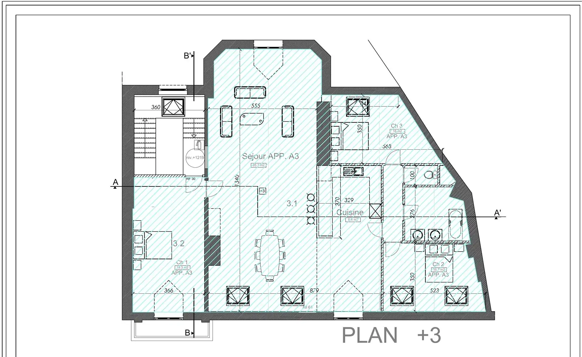 Ruim appartement met 3 slk van 164 m² met kelder foto 19