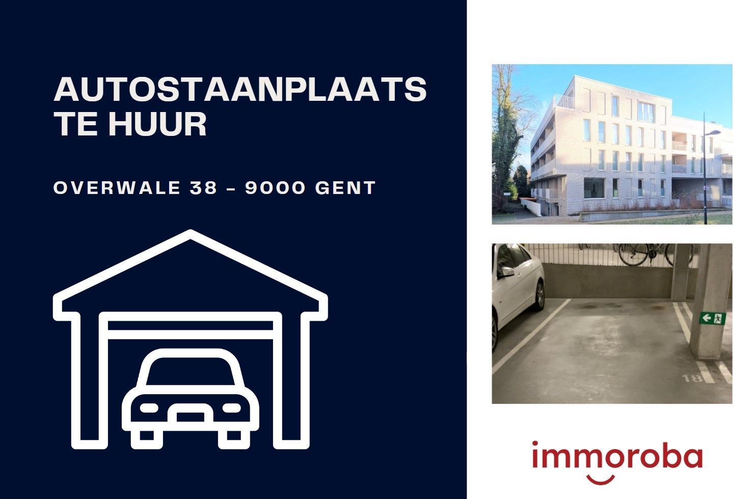 Ondergrondse staanplaats te huur nabij Sint-Pieters station. foto {{pictureIndex}}