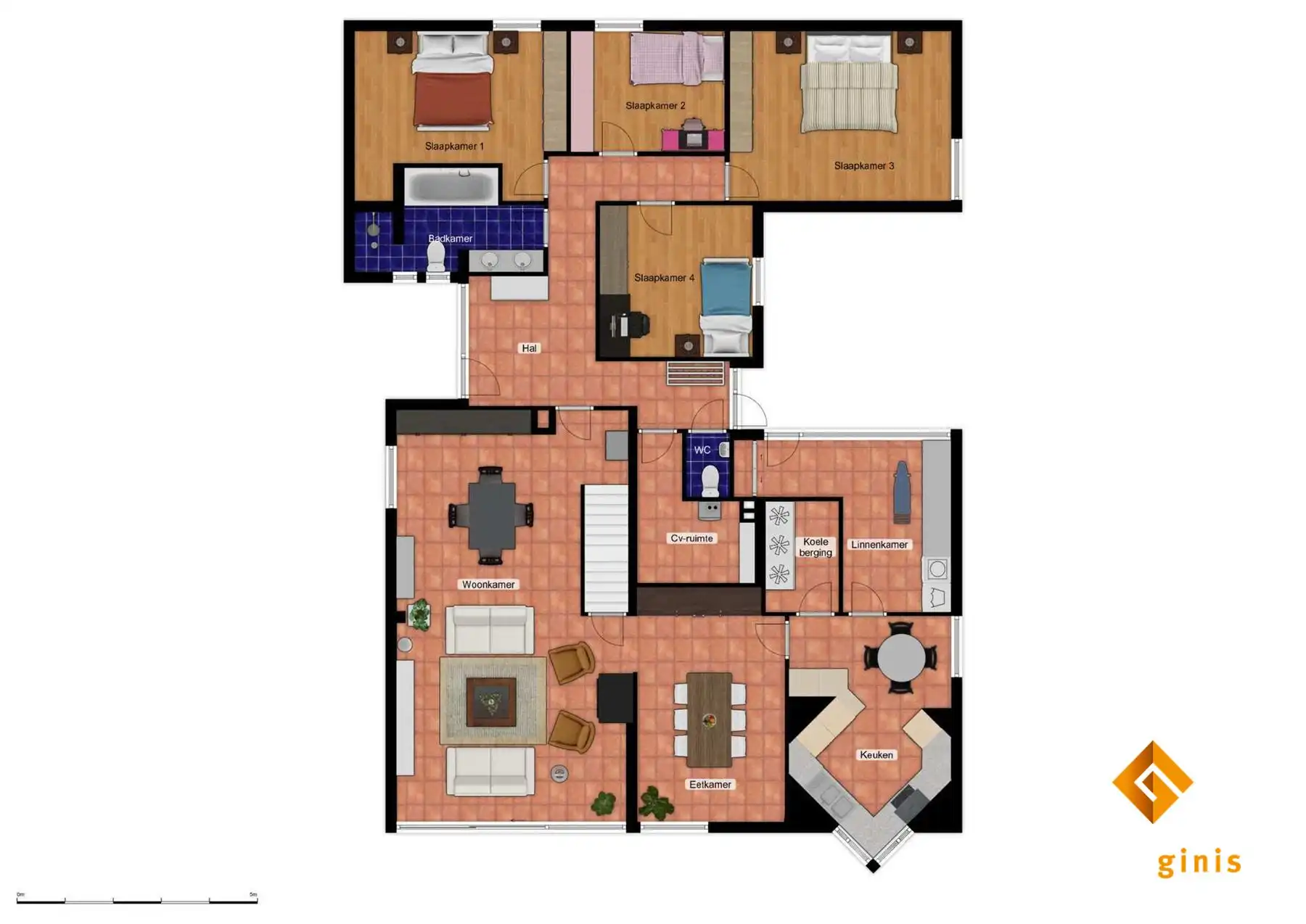 Zéér ruime woning op een mooi perceel van 17a82ca met 5 slaapkamers en uitbreidingsmogelijkheden op de eerste verdieping! foto 43