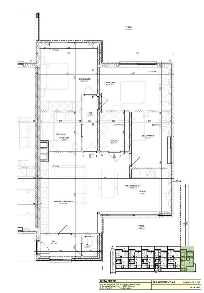 Ruim gelijkvloers appartement met 3 slaapkamers en 2 ruime terrassen. foto 2