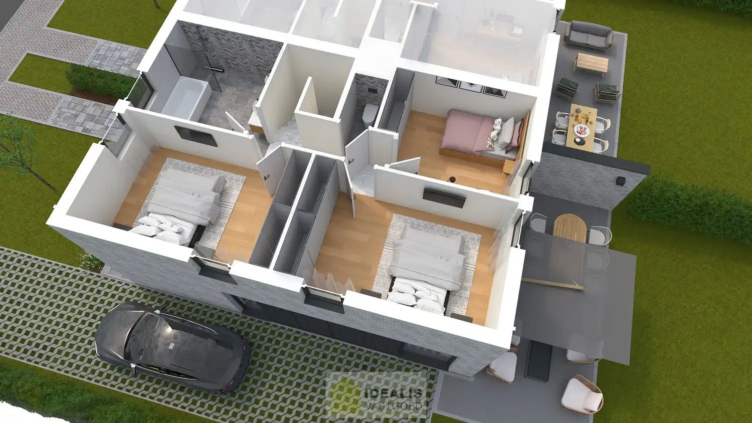PRACHTIGE NIEUWBOUWWONING (GRONDAANDEEL €150.000 + 12% REGISTRATIERECHTEN EN CONSTRUCTIE €274.000 + 21% BTW) MET EEN HEERLIJK LICHTRIJKE WOONKAMER MET OPEN KEUKEN, RUIME BERGING, 3 SLAAPKAMERS foto 11