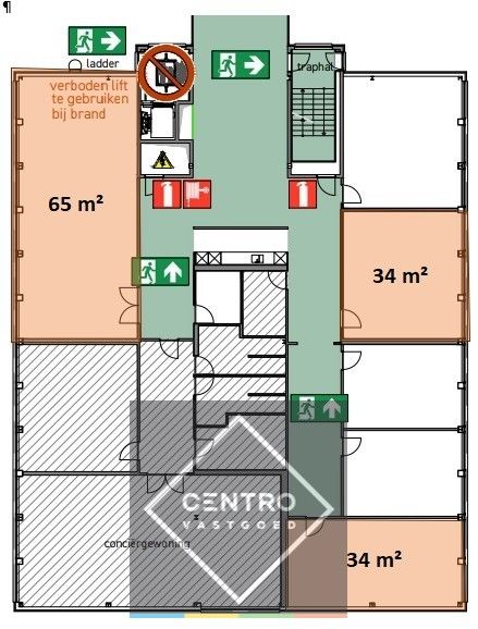 Instapklare KANTOORRUIMTEN (4°V, 34m²), toegankelijk via 3 personenliften. Ruime private parkeergelegenheid achter het gebouw. ALL-IN formule! foto 22