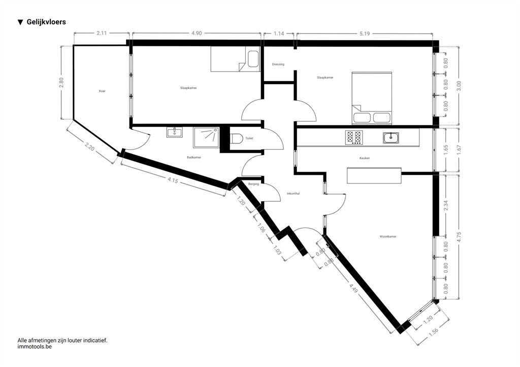Instapklaar gelijkvloersappartement met stadskoer foto 16