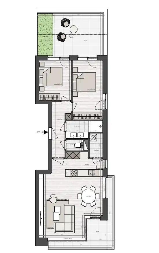 Nieuwbouw appartement met ruim zonneterras gelegen in "Residentie Dunique" te Bredene - duinen! foto 8