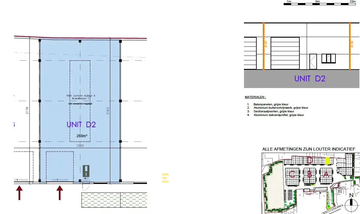 Kwalitatief en goed geïsoleerd NB MAGAZIJN (260m²), voorzien van elektrische sectionaalpoort, deur, raam (voor kantoor) en 2 private parkeerplaatsen op industriezone te Waregem. foto 10
