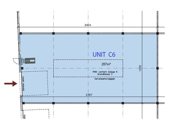 Nieuwbouw KMO-unit 287 m² (C6)  met 3 privatieve parkeerplaatsen per unit TE KOOP te Waregem. foto 2