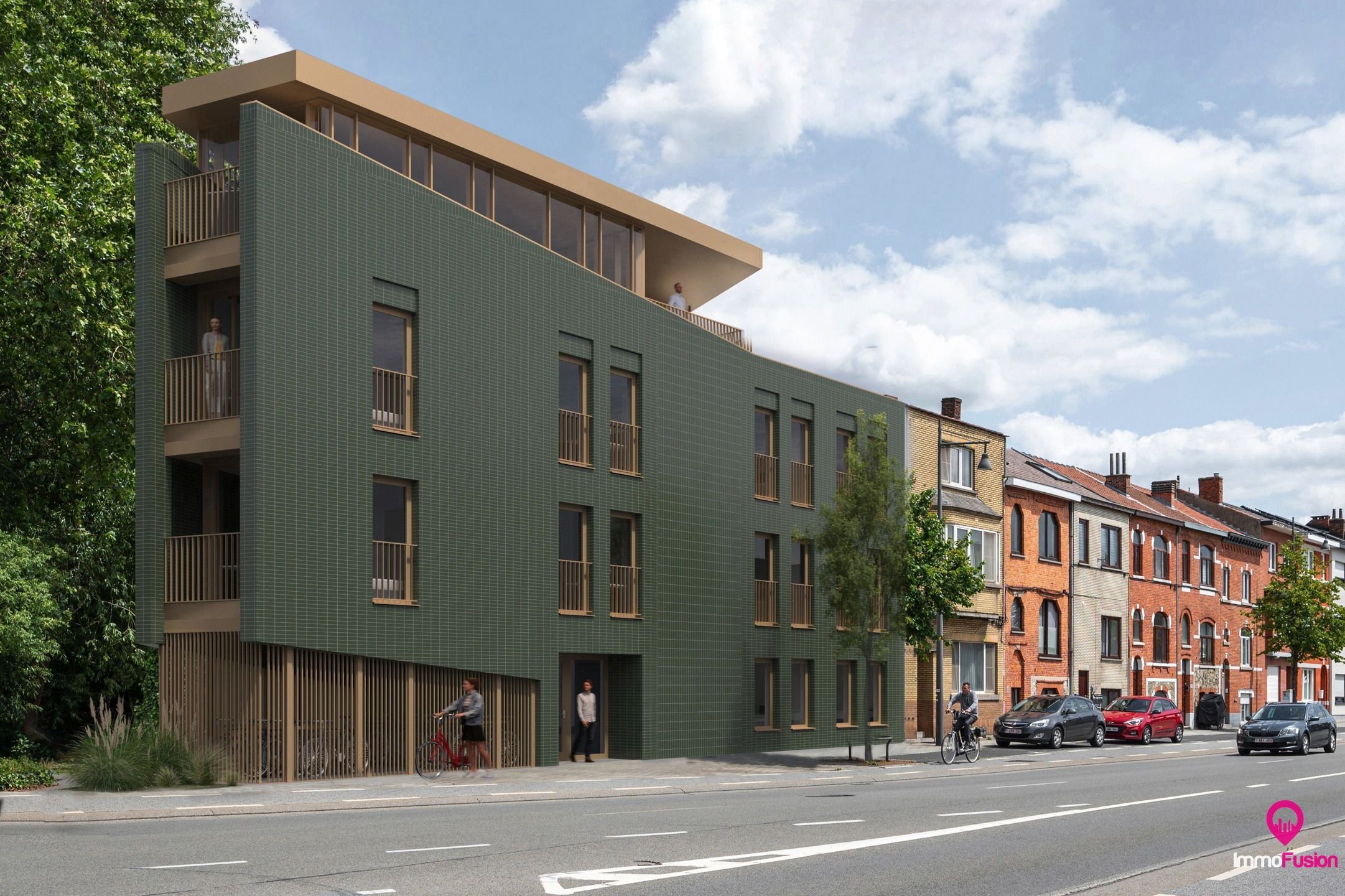 Ideaal gelegen projectgrond voor 16 studentenkamers ; vergund! foto {{pictureIndex}}